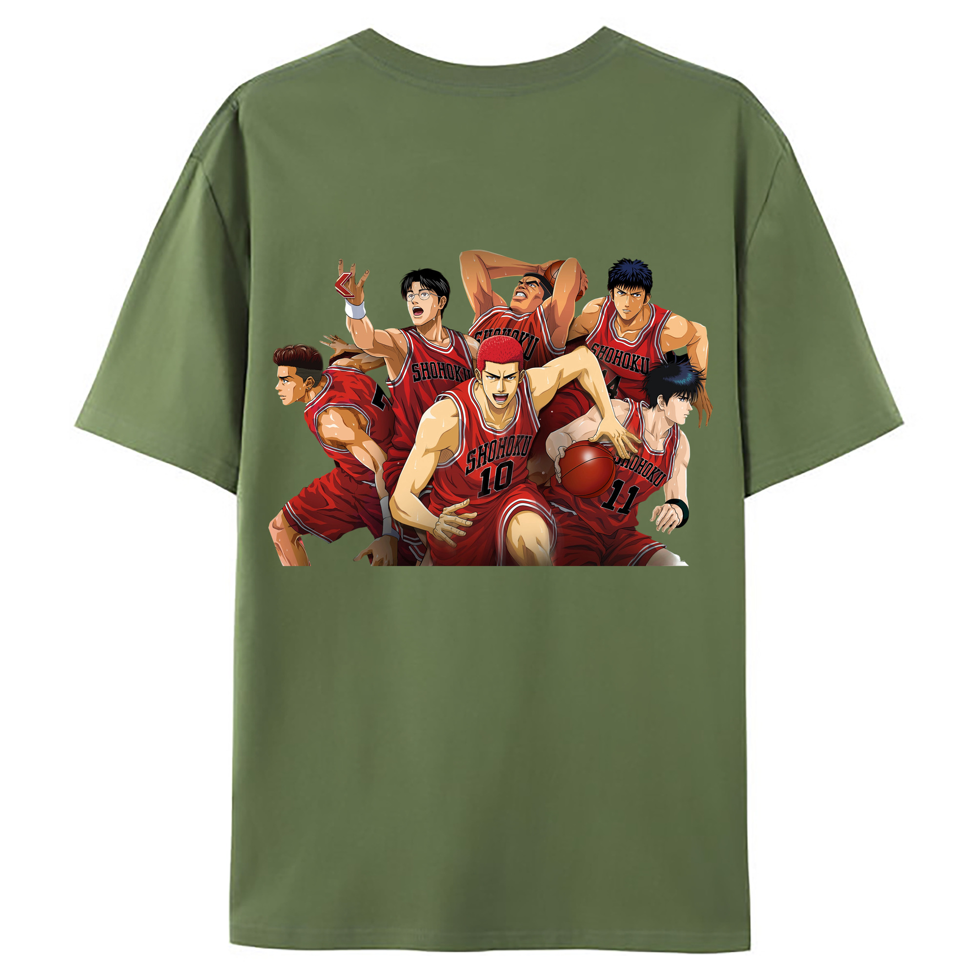 （画像用） SLAM DUNK／スラムダンク 綿100％ メンズ半袖Tシャツ（バックプリント） 通気性